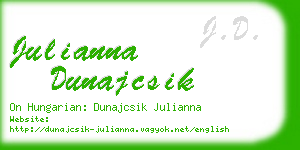 julianna dunajcsik business card